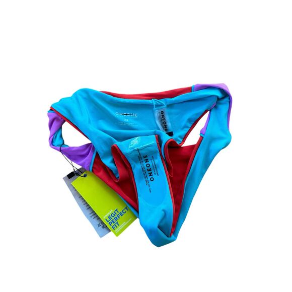 Oneone by Free People Allison Surf High Rise Cheeky Bikini Bottoms Red Size XS - Picture 7 of 7